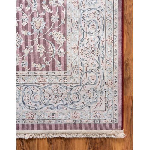  Unique Loom Narenj Collection Classic Traditional Repeating Pattern Burgundy Area Rug (5 x 8)