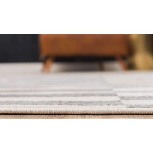  Unique Loom Williamsburg Collection Low Pile Height Casual Striped Yellow Area Rug (9 x 12)