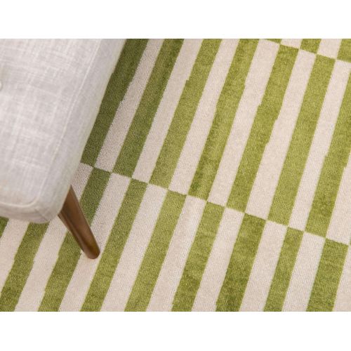  Unique Loom Williamsburg Collection Low Pile Height Casual Striped Yellow Area Rug (9 x 12)