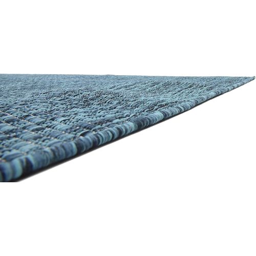  Unique Loom Outdoor Collection Casual Solid Accent Home Decor Teal Area Rug (8 x 11)