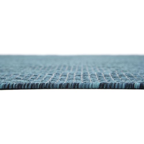  Unique Loom Outdoor Collection Casual Solid Accent Home Decor Teal Area Rug (8 x 11)