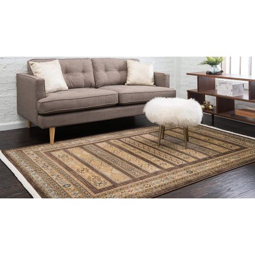  Unique Loom Fars Collection Tribal Modern Casual Blue Area Rug (5 x 8)