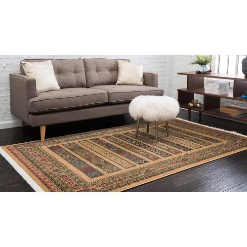  Unique Loom Fars Collection Tribal Modern Casual Blue Area Rug (5 x 8)