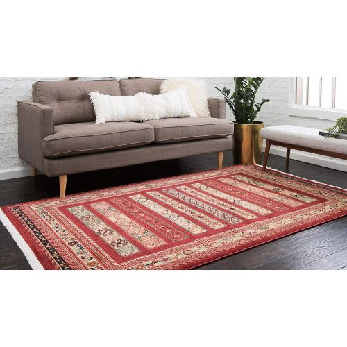  Unique Loom Fars Collection Tribal Modern Casual Blue Area Rug (5 x 8)