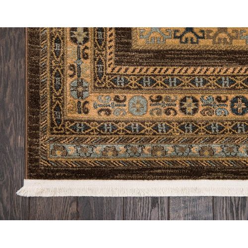  Unique Loom Fars Collection Tribal Modern Casual Blue Area Rug (5 x 8)