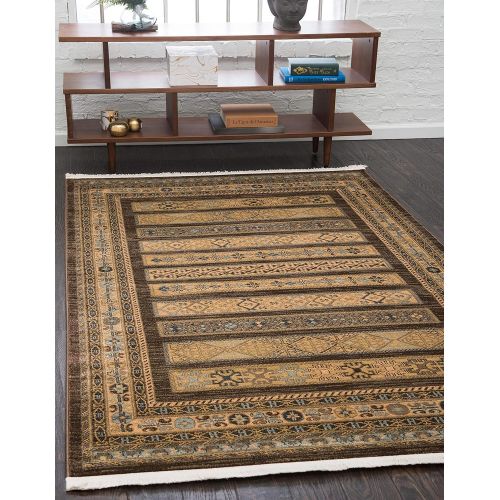  Unique Loom Fars Collection Tribal Modern Casual Blue Area Rug (5 x 8)