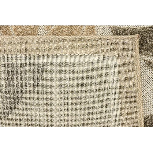  Unique Loom Outdoor Collection Botanical Warm Colors Transitional Beige Area Rug (6 x 9)