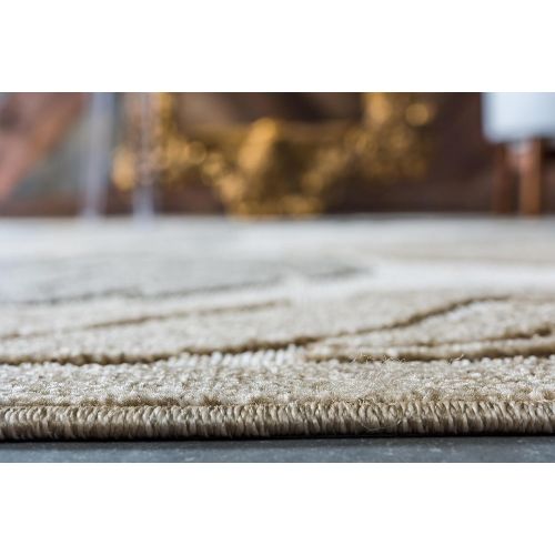  Unique Loom Outdoor Collection Botanical Warm Colors Transitional Beige Area Rug (6 x 9)