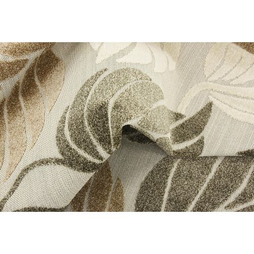  Unique Loom Outdoor Collection Botanical Warm Colors Transitional Beige Area Rug (6 x 9)