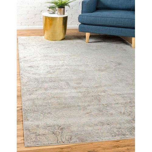  Unique Loom Paris Collection Pastel Tones Traditional Distressed Gray Area Rug (12 x 16)