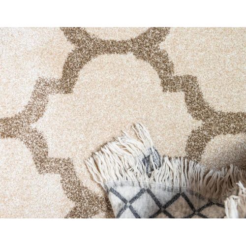  Unique Loom Trellis Collection Moroccan Lattice Beige Area Rug (10 x 13)