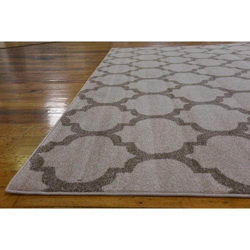  Unique Loom Trellis Collection Moroccan Lattice Beige Area Rug (10 x 13)