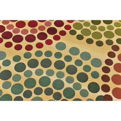  Unique Loom Outdoor Collection Watercolor Abstract Transitional Indoor and Outdoor Multi Round Rug (8 x 8)