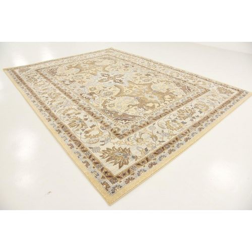  Unique Loom Tradition Collection Floral Medallion Vintage Cream Area Rug (8 x 10)