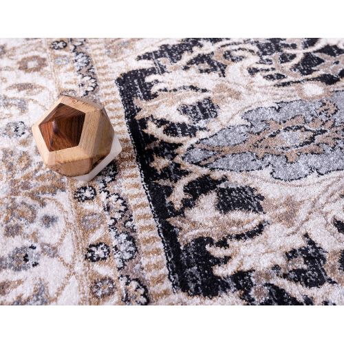  Unique Loom Tradition Collection Floral Medallion Vintage Cream Area Rug (8 x 10)