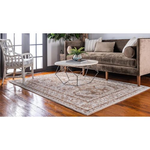  Unique Loom Tradition Collection Floral Medallion Vintage Cream Area Rug (8 x 10)