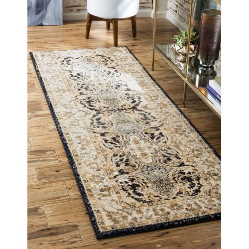  Unique Loom Tradition Collection Floral Medallion Vintage Cream Area Rug (8 x 10)