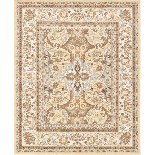  Unique Loom Tradition Collection Floral Medallion Vintage Cream Area Rug (8 x 10)