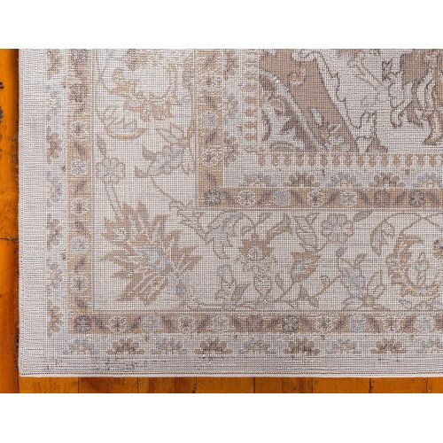  Unique Loom Tradition Collection Floral Medallion Vintage Cream Area Rug (8 x 10)