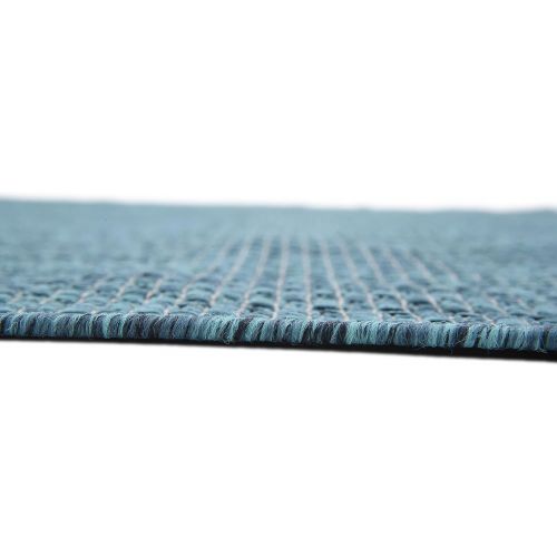  Unique Loom Outdoor Collection Casual Solid Accent Home Decor Teal Area Rug (9 x 12)