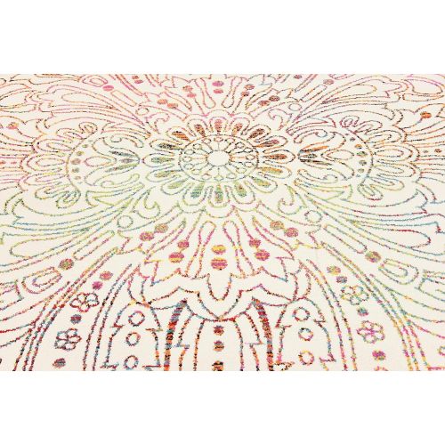  Unique Loom Lyon Collection Modern Abstract Ivory Area Rug (5 x 8)