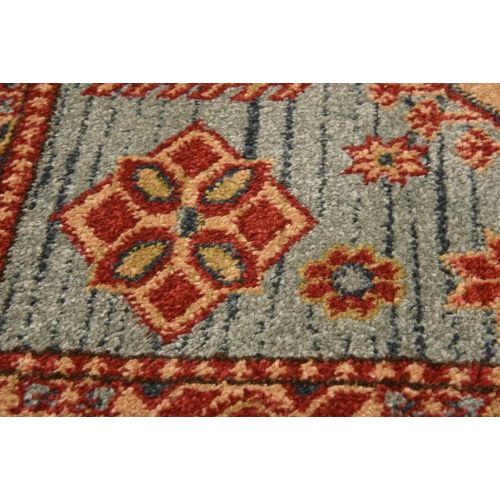  Unique Loom Sahand Collection Traditional Geometric Classic Light Blue Round Rug (6 x 6)