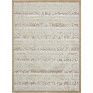 Unique Loom Outdoor Collection Modern Distressed Transitional Ivory Runner Rug (2 x 6)