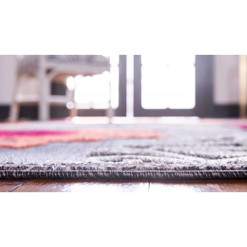  Unique Loom Outdoor Collection Modern Distressed Transitional Ivory Runner Rug (2 x 6)