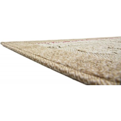  Unique Loom Outdoor Collection Modern Distressed Transitional Ivory Runner Rug (2 x 6)