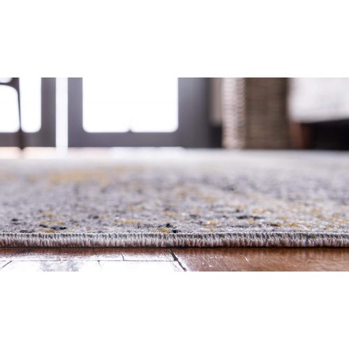  Unique Loom Outdoor Collection Modern Distressed Transitional Ivory Runner Rug (2 x 6)