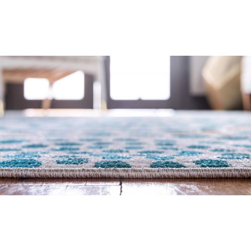  Unique Loom Outdoor Collection Modern Distressed Transitional Ivory Runner Rug (2 x 6)