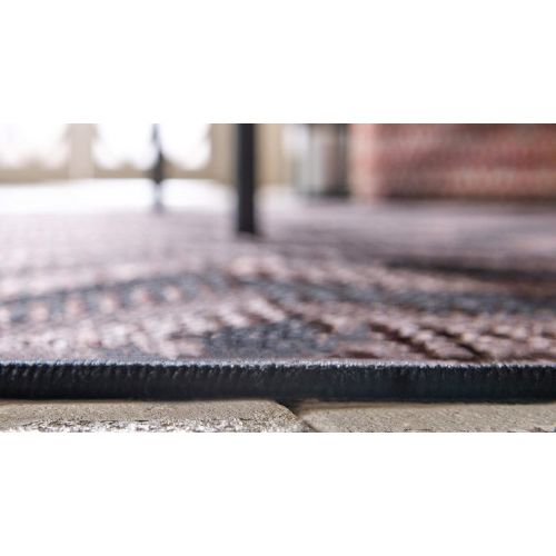  Unique Loom Outdoor Collection Modern Distressed Transitional Ivory Runner Rug (2 x 6)