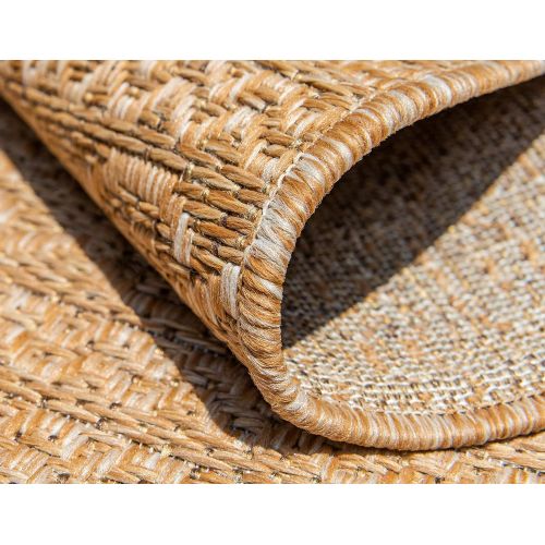  Unique Loom Outdoor Collection Modern Distressed Transitional Ivory Runner Rug (2 x 6)