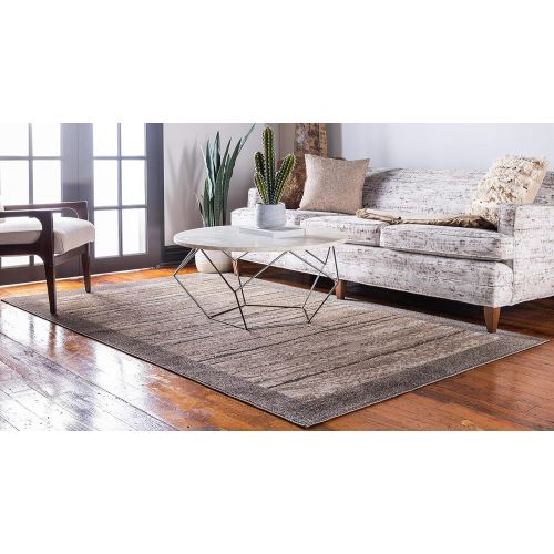  Unique Loom Outdoor Collection Modern Distressed Transitional Ivory Runner Rug (2 x 6)