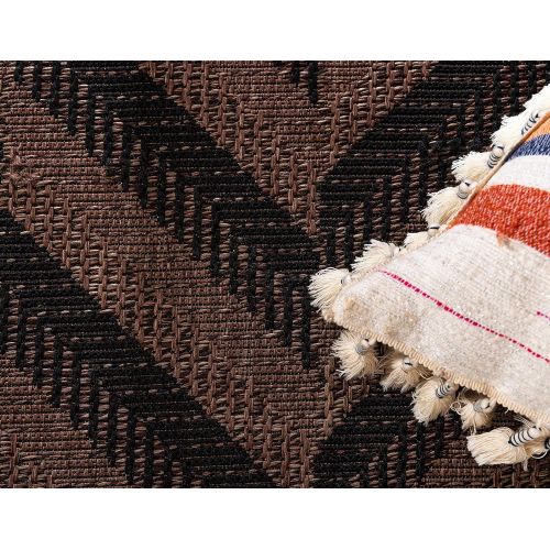  Unique Loom Outdoor Collection Modern Distressed Transitional Ivory Runner Rug (2 x 6)