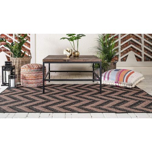  Unique Loom Outdoor Collection Modern Distressed Transitional Ivory Runner Rug (2 x 6)