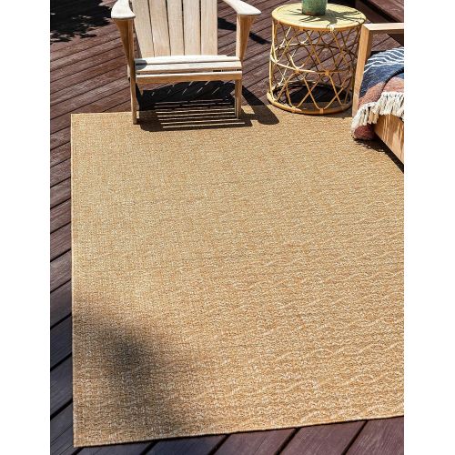  Unique Loom Outdoor Collection Modern Distressed Transitional Ivory Runner Rug (2 x 6)