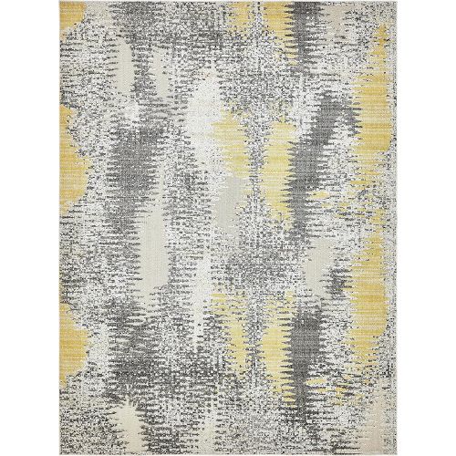  Unique Loom Outdoor Collection Modern Distressed Transitional Ivory Runner Rug (2 x 6)