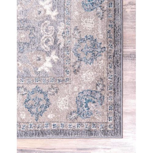  Unique Loom Salzburg Collection Traditional Oriental Gray Area Rug (9 x 12)