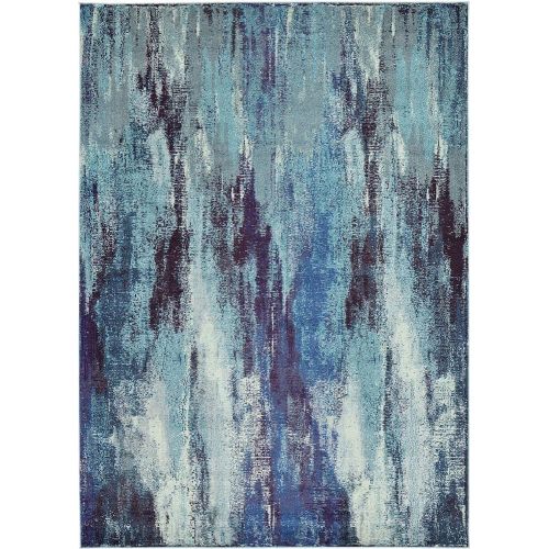  Unique Loom Estrella Collection Vibrant Abstract Navy Blue Area Rug (5 x 8)