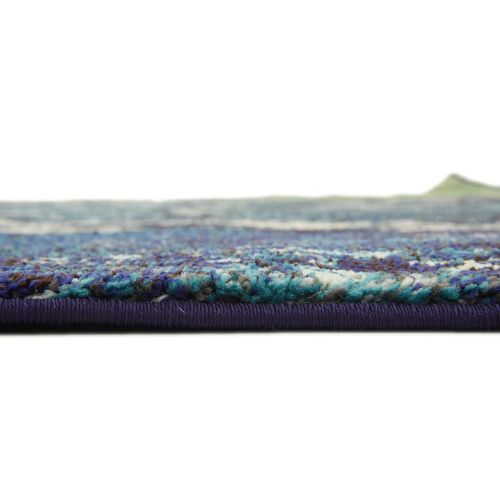  Unique Loom Estrella Collection Vibrant Abstract Navy Blue Area Rug (5 x 8)