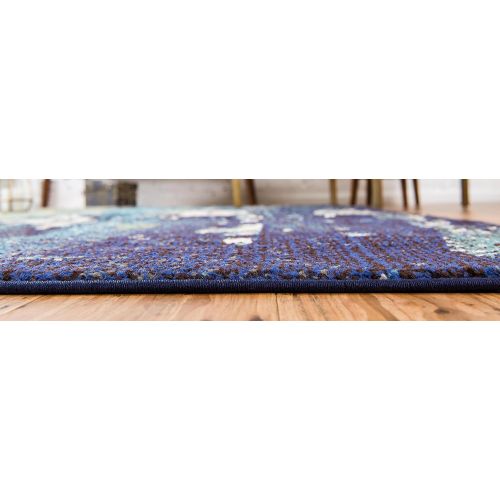  Unique Loom Estrella Collection Vibrant Abstract Navy Blue Area Rug (5 x 8)