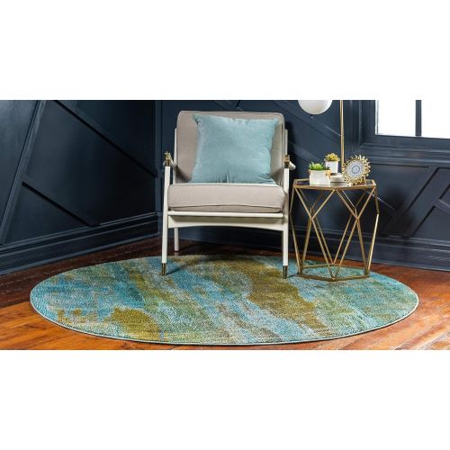  Unique Loom Estrella Collection Vibrant Abstract Navy Blue Area Rug (5 x 8)