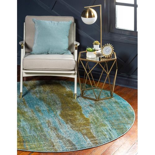  Unique Loom Estrella Collection Vibrant Abstract Navy Blue Area Rug (5 x 8)