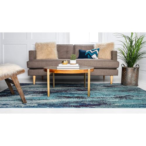  Unique Loom Estrella Collection Vibrant Abstract Navy Blue Area Rug (5 x 8)