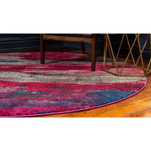  Unique Loom Estrella Collection Vibrant Abstract Navy Blue Area Rug (5 x 8)