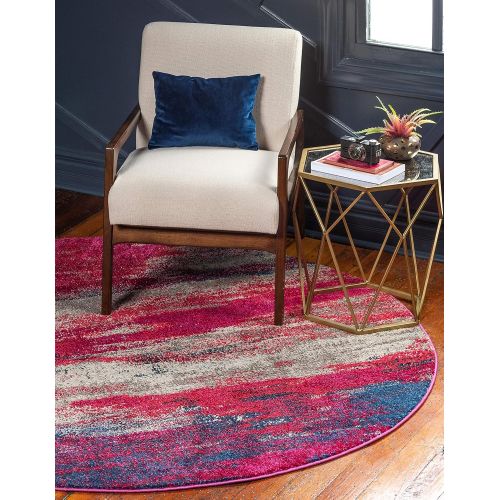  Unique Loom Estrella Collection Vibrant Abstract Navy Blue Area Rug (5 x 8)