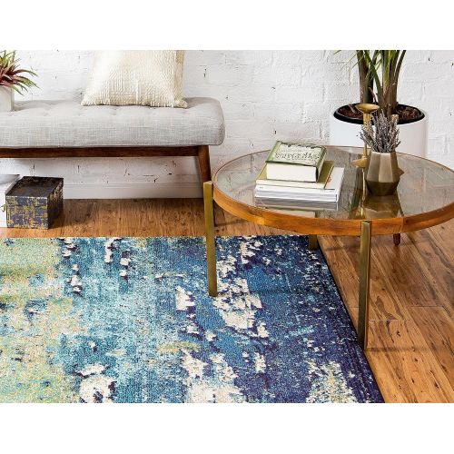  Unique Loom Estrella Collection Vibrant Abstract Navy Blue Area Rug (5 x 8)