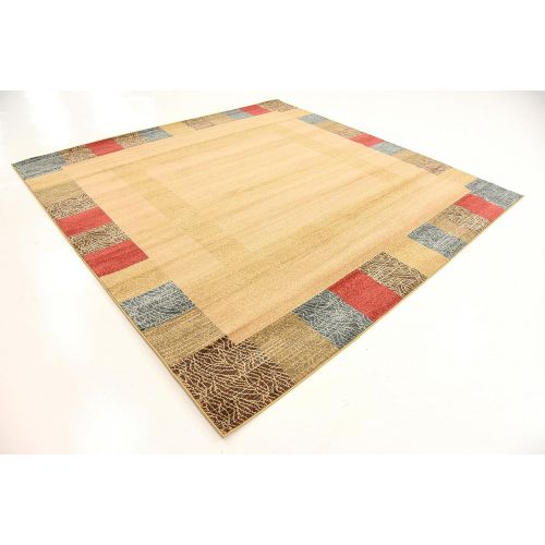  Unique Loom Fars Collection Tribal Modern Casual Beige Square Rug (8 x 8)