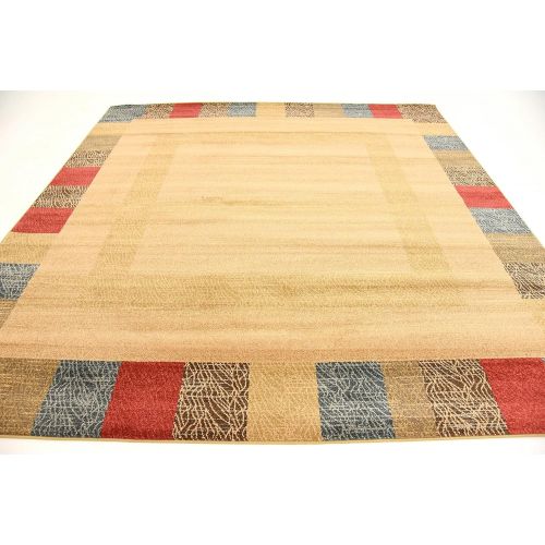  Unique Loom Fars Collection Tribal Modern Casual Beige Square Rug (8 x 8)